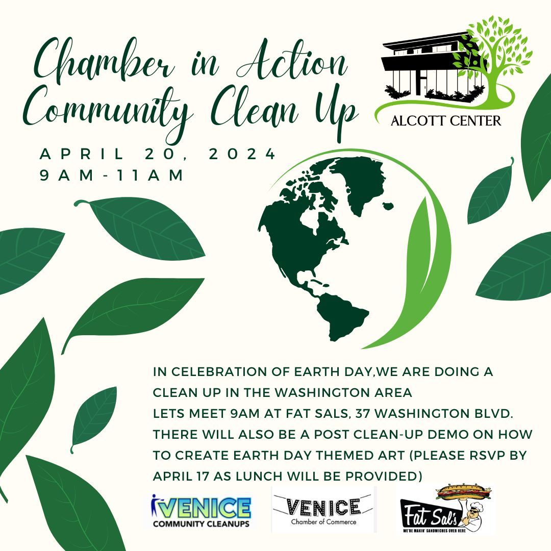 Join us at Fat Sal's on Washington Blvd at 9 AM for an Earth Day cleanup event with Chamber in Action and local partners. Stay for an art demonstration afterward! Don't forget to RSVP by April 17. buff.ly/3Jk05dT #EcoFriendly #CommunitySupport