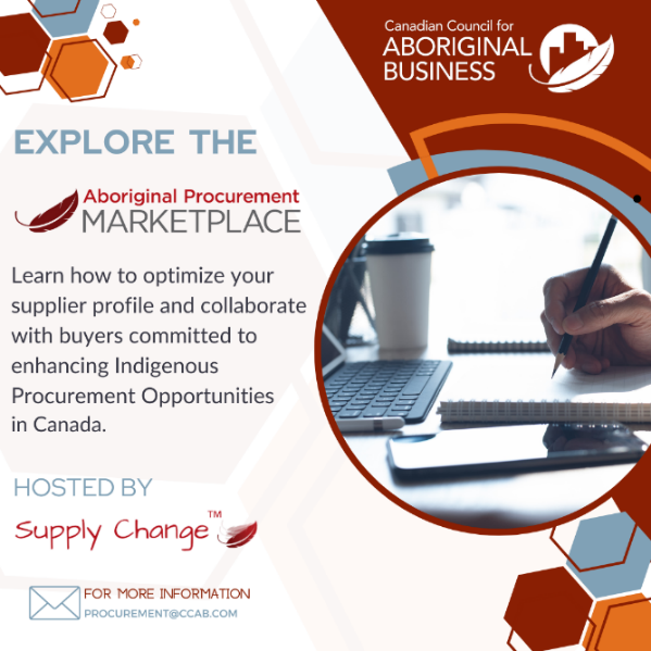 Join us on April 16 from 12-1 p.m. EST for an orientation of CCAB's Aboriginal Procurement Marketplace. Learn how to optimize your supplier profile and work with CCAB corporate members committed to enhancing Indigenous procurement in Canada. Register at: bit.ly/4aUhnKn