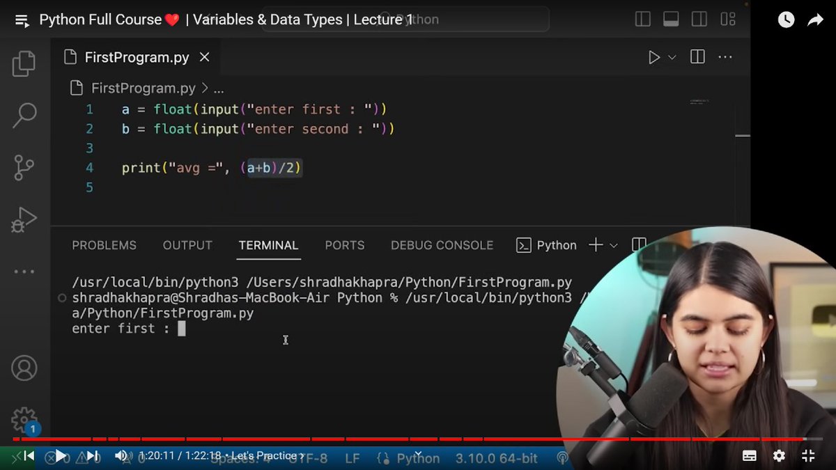 demicoder14527's tweet image. Hey everyone👋, 
Mayank this side and today is my Day 1 of learning python 🐍 from youtube playlist of Shradha mam... 
 Learned about Data types, keywords, Comments and Operators, type conversion etc... 
It was fun learning tech... And much more to go 🚀