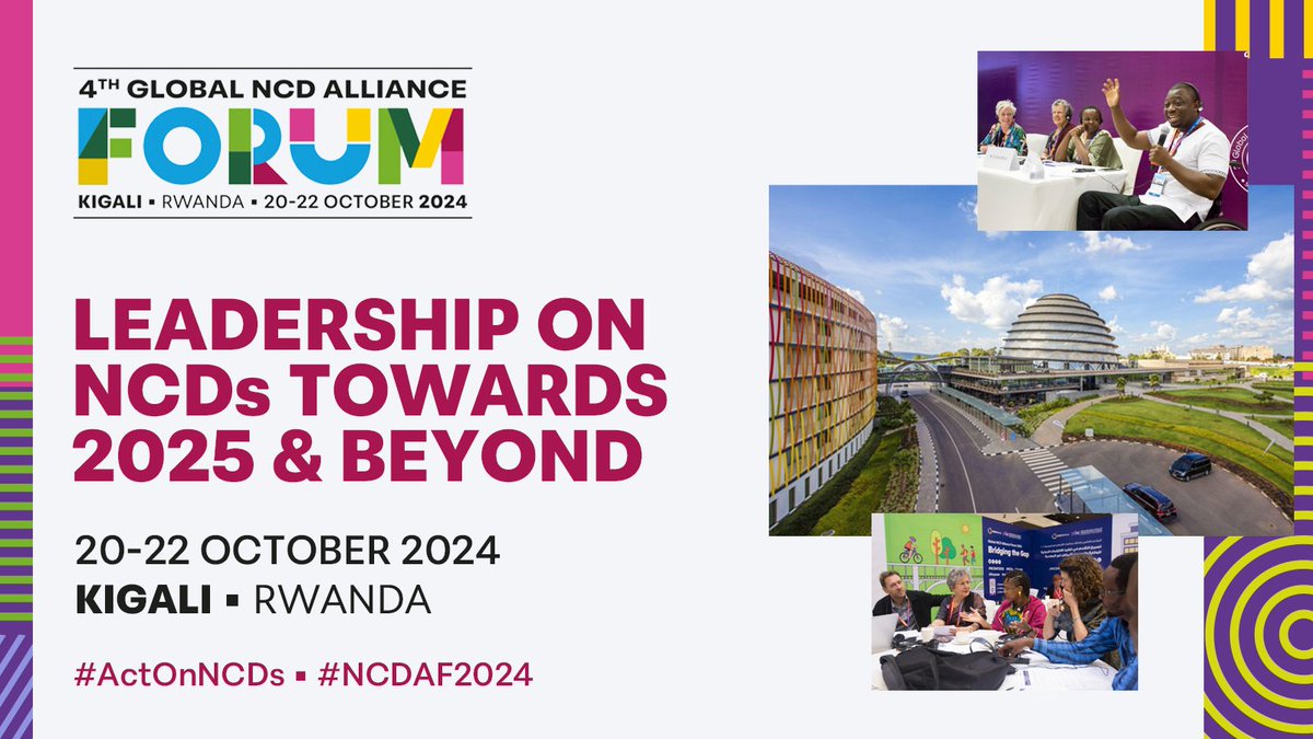 📢BREAKING NEWS! Leadership & collaborative action on #NCDs take center stage at the Global NCD Forum (#NCDAF2024) happening in Kigali this October🎉
👀Explore how you can engage & #ActOnNCDs here 👉forum.ncdalliance.org

🤝 @RwandaNCDA @RwandaHealth  @RBCRwanda @HelmsleyTrust