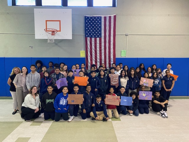 Ms. Rushnak's @BayonneHigh Multilingual Learners partnered up with Ms. Perez's @RobinsonSchool3  Bilingual Social Studies students to learn about & to celebrate the power of voting. @BayonneBOE  #civicsmatters #njvotes