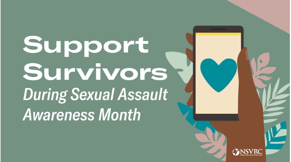 April is Sexual Assault Awareness Month, a time to honor the voices and experiences of survivors. Learn how to support survivors at nsvrc.co/SAAMprevention. #SAAM #EndSexualViolence #ViolencePrevention