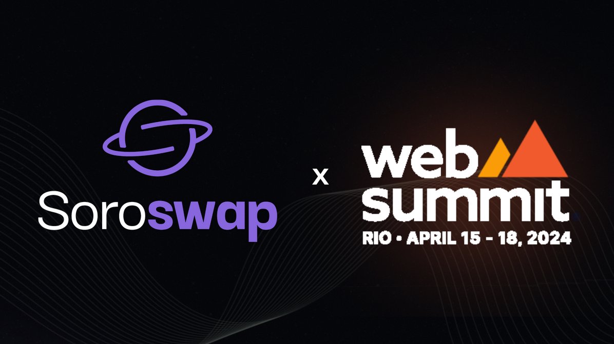 Soroswap.Finance will be at @WebSummit in Rio de Janeiro, with the @PaltaLabs team, talking about how we are making the first AMM in the @StellarOrg's @SorobanOfficial Smart Contract Platform. Join our Side Event! lu.ma/stellar-websum…