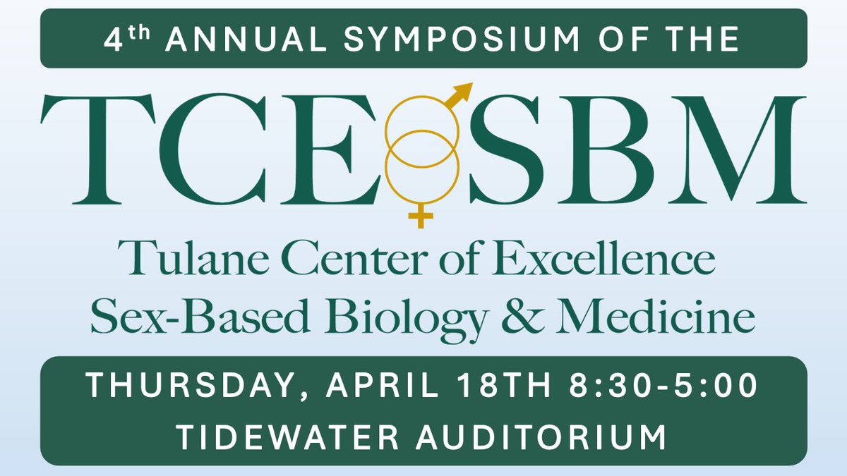 Lindsey Lab (@lab_lindsey) on Twitter photo This Thursday! Learn about the Center and our new Core Facility, 7 lectures by Tulane Faculty, and 2 Plenary Lectures. Breakfast, lunch, and social hour provided! See the full schedule at tinyurl.com/TCESBM
<a href="/Tulane/">Tulane University</a> <a href="/TulaneSPHTM/">Tulane's Celia Scott Weatherhead School</a> <a href="/TulaneMedicine/">Tulane Medicine</a> <a href="/EngageTulane/">Engage Tulane</a> @tulanemedical This Thursday! Learn about the Center and our new Core Facility, 7 lectures by Tulane Faculty, and 2 Plenary Lectures. Breakfast, lunch, and social hour provided! See the full schedule at tinyurl.com/TCESBM
<a href="/Tulane/">Tulane University</a> <a href="/TulaneSPHTM/">Tulane's Celia Scott Weatherhead School</a> <a href="/TulaneMedicine/">Tulane Medicine</a> <a href="/EngageTulane/">Engage Tulane</a> @tulanemedical
