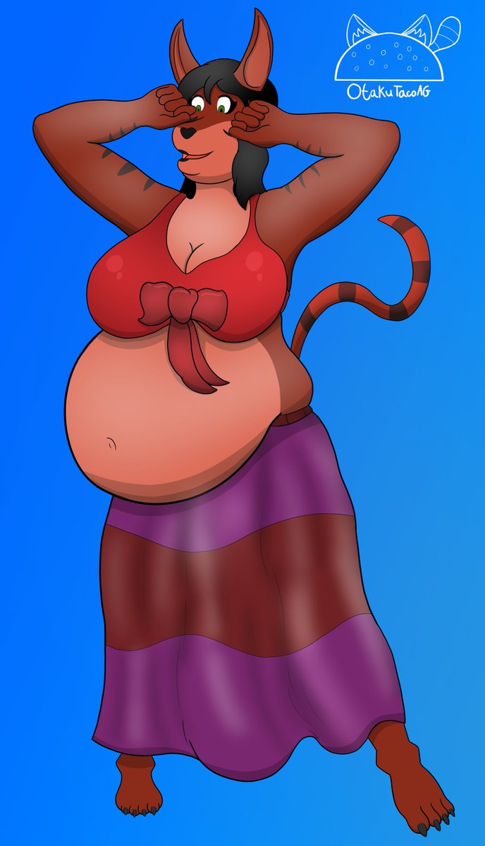 Trade for @MacProcyon  who wanted his Tabaxi girl fat and belly dancing, he had me at belly dancing so.