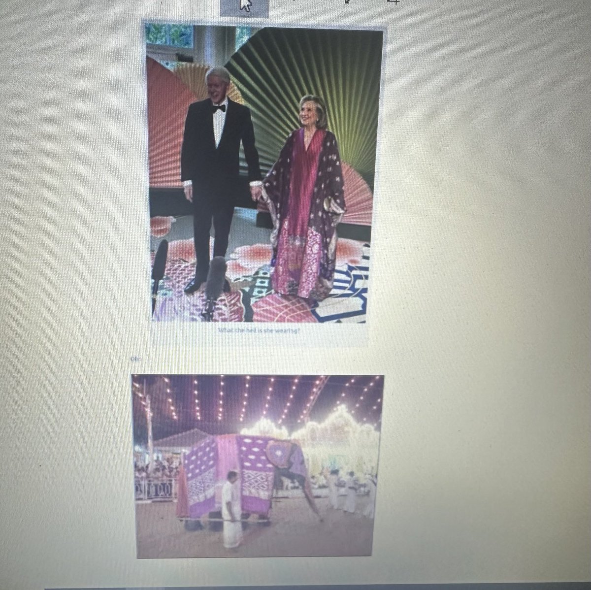 jarhead1942's tweet image. Hilary Clinton wore her multi purpose colored dress to the White House dinner #1It can be used to cover her huge mayonnaise thunder thighs #2 It can be used to cover any elephant she rides on her trip to India #3 It can also be used for a tent ⛺️ when she goes camping