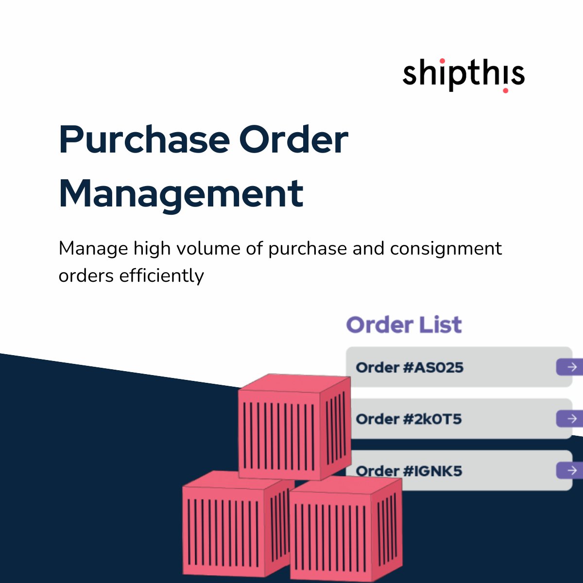 Enhance operational efficiency with Shipthis inventory and warehouse management solution which includes, an advanced order management feature that allows seamless creation and management of a high volume of purchase and consignment orders. 

#Shipthis #warehousemanagement