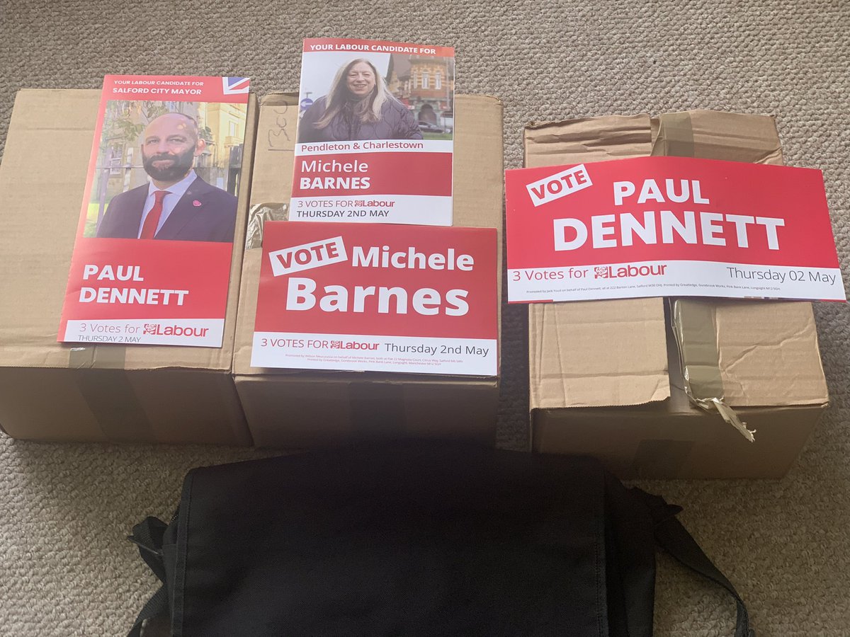 The Suns come out so making a start on Clarendon Estate. #3VotesforLabour @Michele4PandC @salford_mayor @AndyBurnhamGM @SalfordLabour @LabourNorthWest @UKLabour