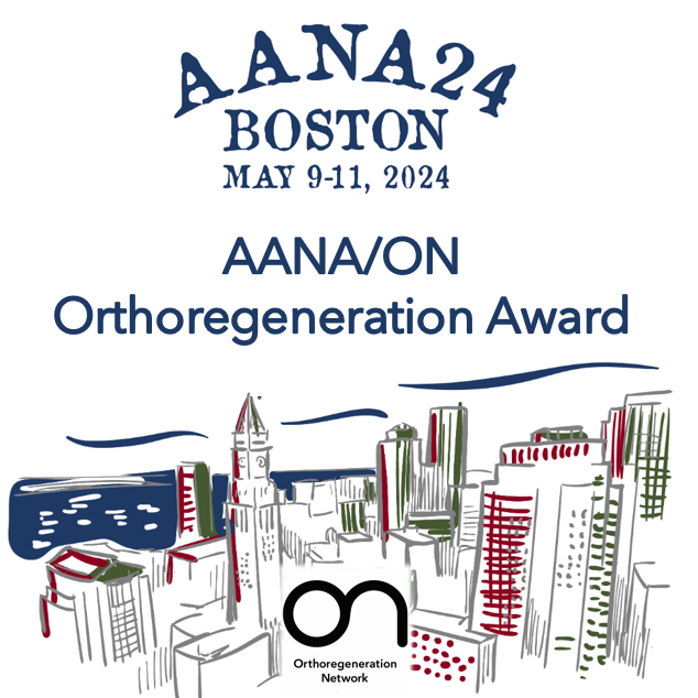 Last chance to apply for the AANA/ON #Orthoregeneration Award (1’000 USD): loom.ly/xjZn1aY. Application deadline extended until tomorrow, April 16. If you have an accepted abstract for the AANA Annual Meeting focused on regeneration, don't miss this opportunity! @AANAORG