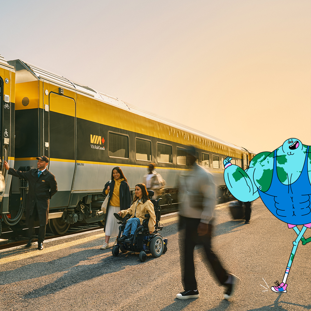 VIA Rail is joining @EarthDayCanada to celebrate #EarthDay 🌎 From now until April 22, skip the 🚗 and switch to more environmentally friendly modes of transportation (like the train 😉) to save the planet. Sign up for the #EarthDayIsLegDay challenge: earthday.ca/april-22/campa…