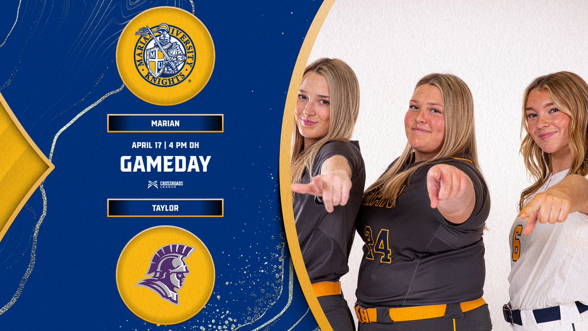 GAMEDAY!!! @MarianKnightsSB continue their 12 game road streak today against Taylor with first pitch set for 4:00 p.m.