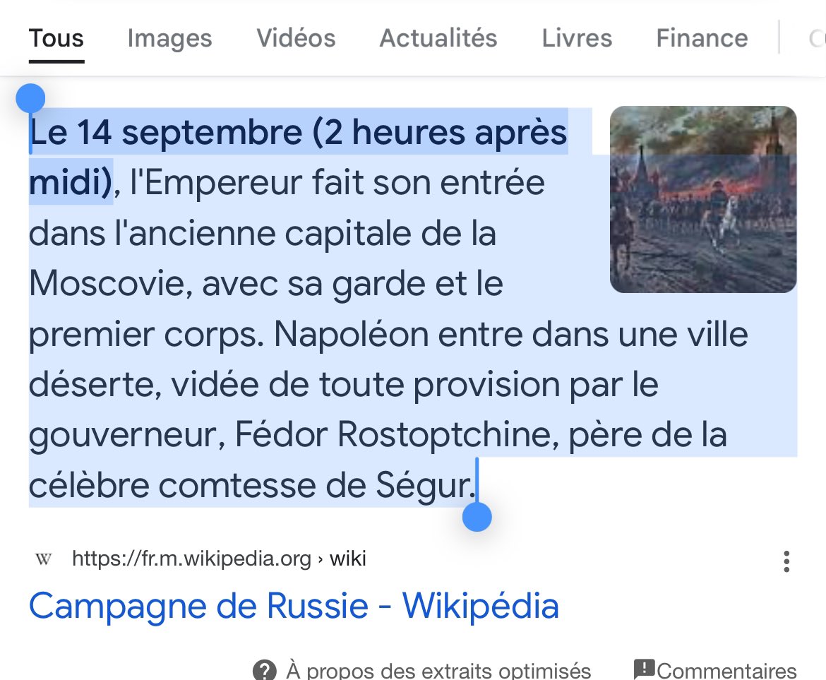 lyra0838's tweet photo. je vois bcp cette fake news,
les russes ont vaincu napoléon ! 
il ont fuis , comme s'ils auraient eu une chance...c'est la géographie et l'immensité du territoire ! 
Et surtout  une erreur stratégique face à l'hiver . le reste c'est propagande .... https://t.co/p8szxFLp1X