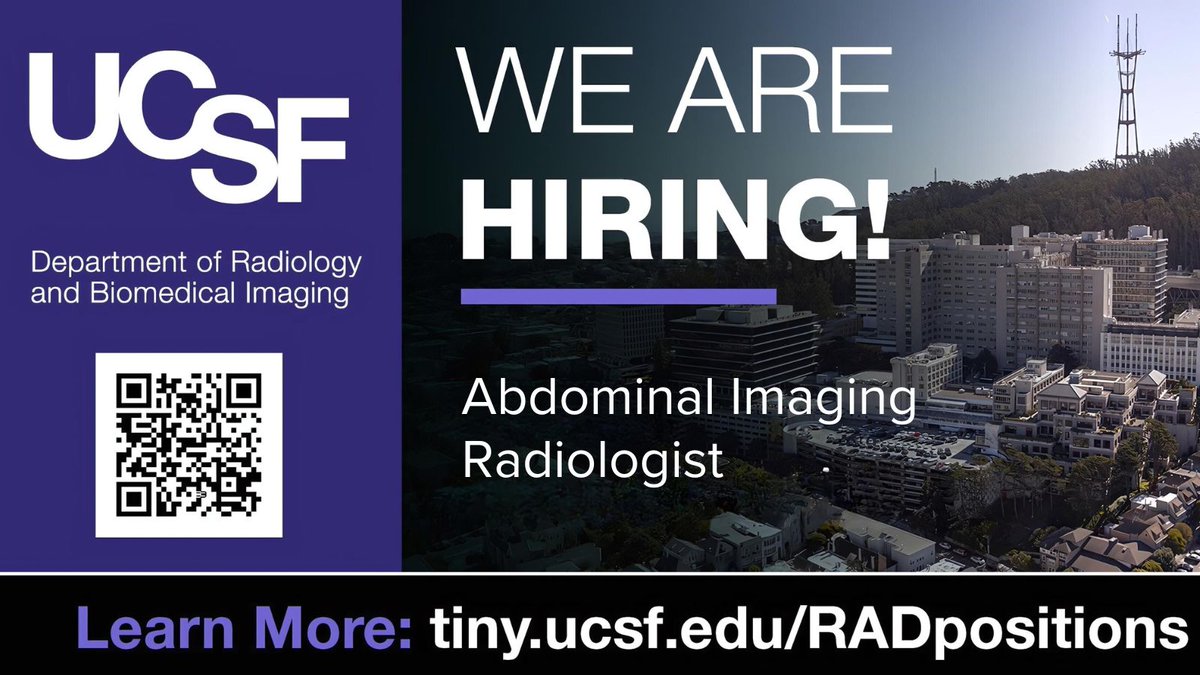 Join the dynamic @UCSFimaging team dedicated to excellence in patient care, teaching & research. If you're committed to building a strong academic career & have expertise in abdominal & pelvic imaging, apply now: aprecruit.ucsf.edu/JPF04534 #SAR24 @SocietyAbdRad