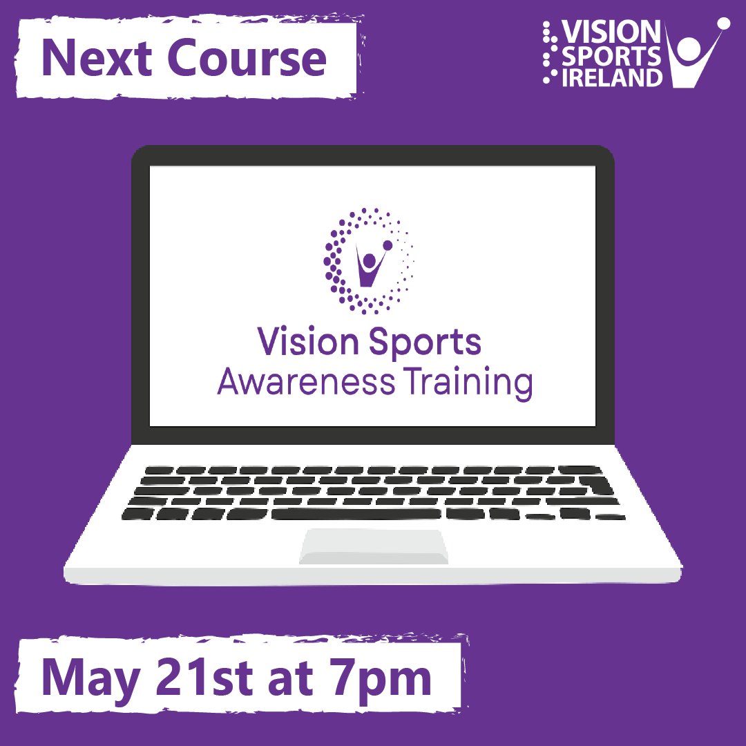 🟣 Vision Sports Awareness Training 🟣 Details for the next course are: 📅 Tuesday May 21st ⏱️ 7pm 📍 Zoom 🏷️ €15 Register your place today through our website 👉 visionsports.ie/event/vision-s… #VisionSportsIRE
