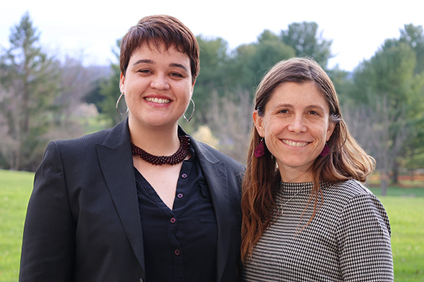 Lisley Gomes (at left) is CNRE’s 2024 recipient of the Outstanding Teaching Assistant Award for her dedication to teaching excellence and commitment to providing timely and thoughtful feedback. Lesley was nominated by Associate Professor Ashley Dayer (at right).