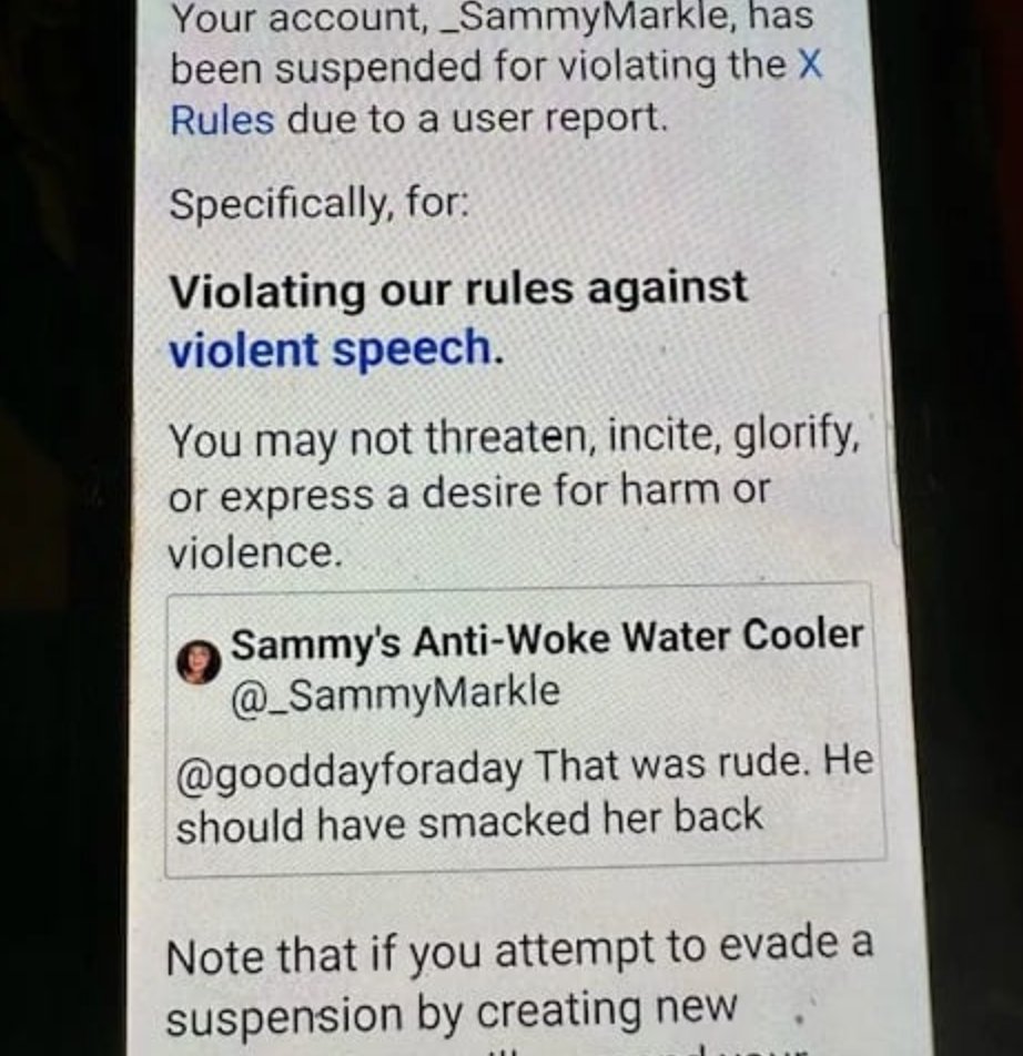 danwootton's tweet photo. BREAKING: X has suspended Meghan's sister Samantha Markle from the platform, claiming she violated "violent speech rules".
This is clearly a Sussex Squad attack to silence the Markle siblings, following a campaign to remove Thomas Markle Junior from YouTube by the MSM yesterday. https://t.co/KeyO21AjGf