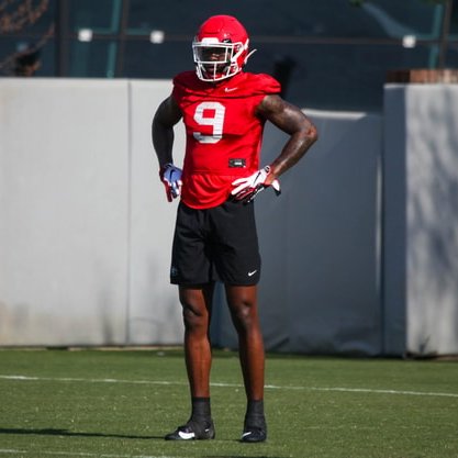 JUCOFFrenzy's tweet photo. Former (@LCFalconsFB) JUCO WR Colbie Young @ColbieYoung at UGA Spring Practice @GeorgiaFootball #JUCOPRODUCT https://t.co/NDy1xN788a