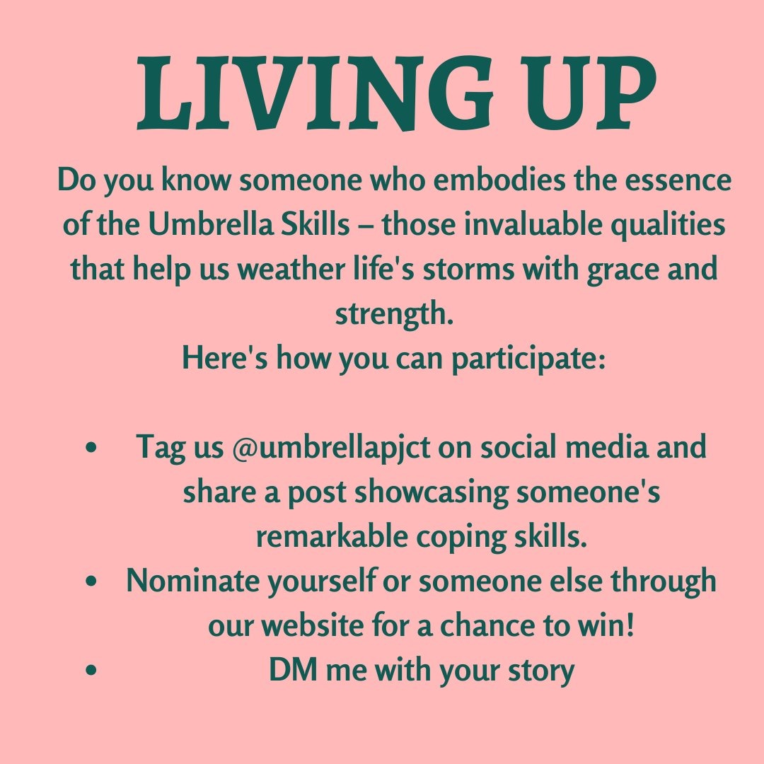 Share a story about yourself or someone you know who deserves to be recognized, celebrated, and win $$$. Go to umbrellaproject.co or options below. @umbrellapjct