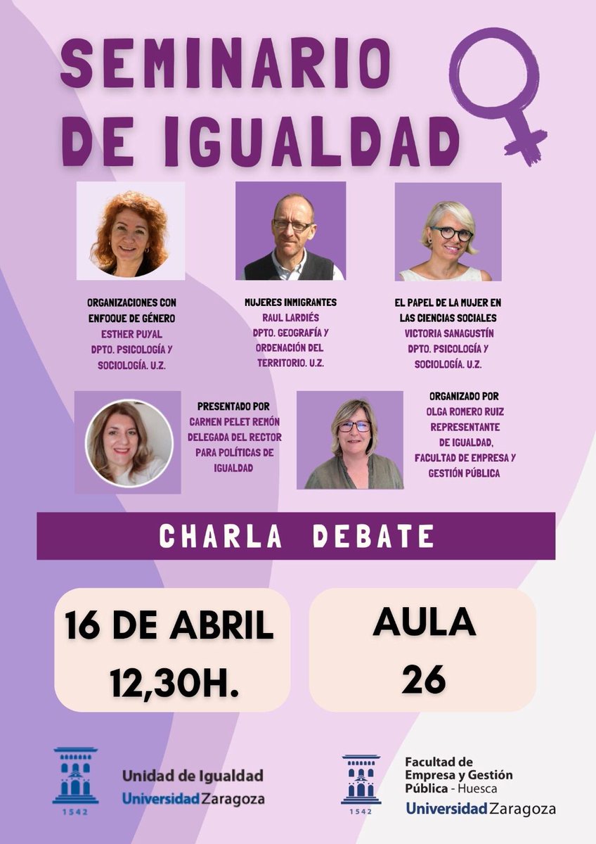 #Campus de Huesca de @Unizar Debate sobre los retos de la igualdad de género en la ciencia, las organizaciones y el medio rural campushuesca.unizar.es/noticias/el-ca…