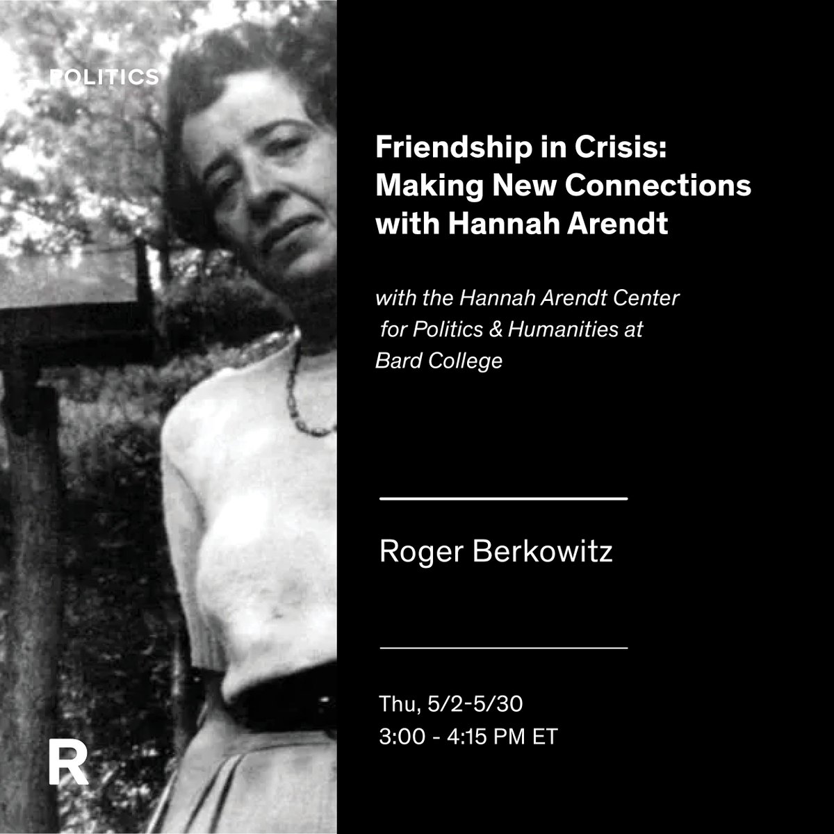 Discover Hannah Arendt's focus on friendship in this 5-part course with @Arendt_Center's founder, Roger Berkowitz, as we delve into Arendt's 'genius for friendship'. #hannaharendt @ArendtNetwork Enroll: bit.ly/3Q3rXH5