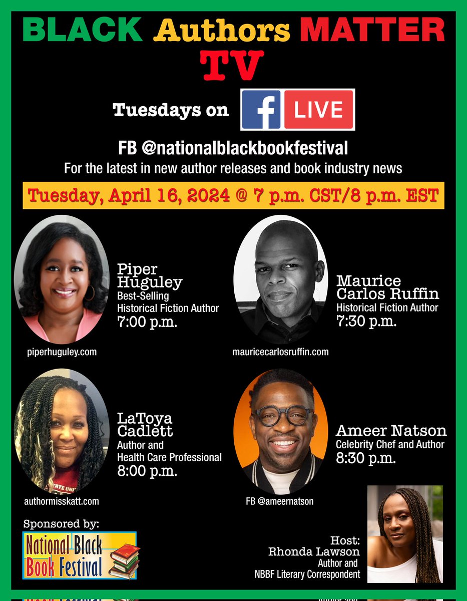 Join me tomorrow night on Black Authors Matter!