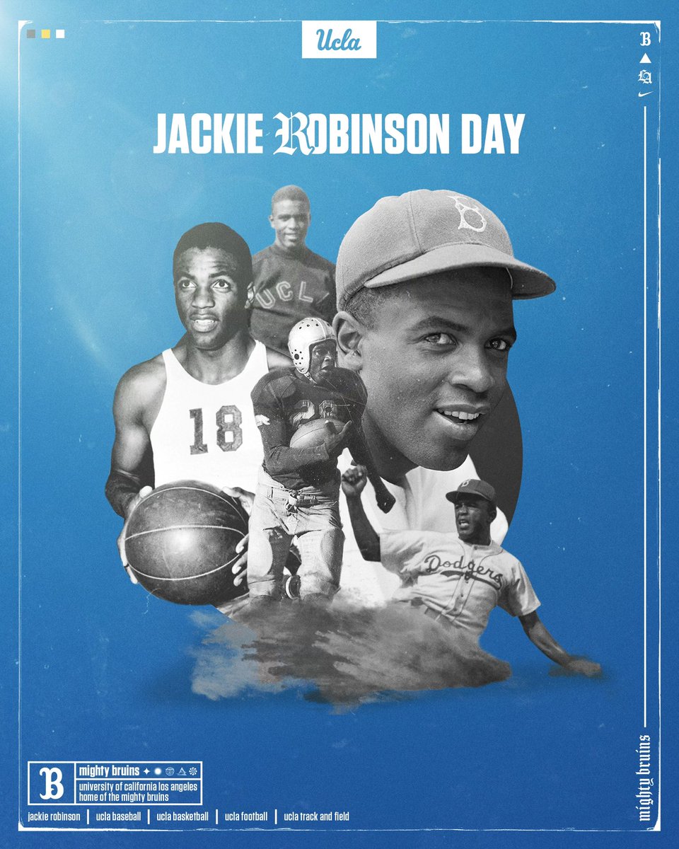 UCLAAthletics's tweet photo. Happy Jackie Robinson Day ✨

We honor the legacy of an extraordinary trailblazer, athlete, and activist. Jackie Robinson's impact extends beyond sports, inspiring generations with his courage, resilience, and unwavering commitment to justice.

#Jackie42 #GoBruins https://t.co/cuYGJndnYY