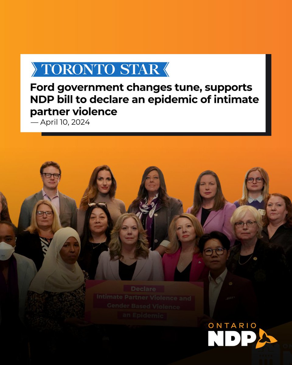 OntarioNDP's tweet image. By declaring intimate partner violence as an epidemic, Ontario is taking a step forward in prioritizing the safety and well-being of all individuals.
 
Survivors can't afford to wait any longer. We need to act now.