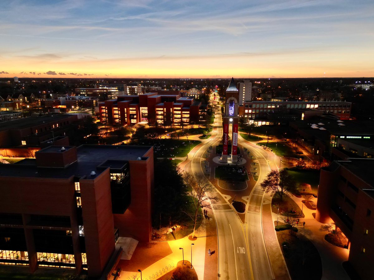 Hard to believe this aerial photo of @BallState was taken during the day, but that was the effect of last week’s total solar eclipse. What an outstanding image of a truly remarkable day for those of us on campus fortunate enough to experience it.