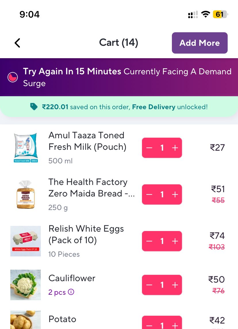 mak9456's tweet photo. @ZeptoNow  Facing this issue since last few days the entire day.

Is it really high demand problem? https://t.co/IY2BfARmMO