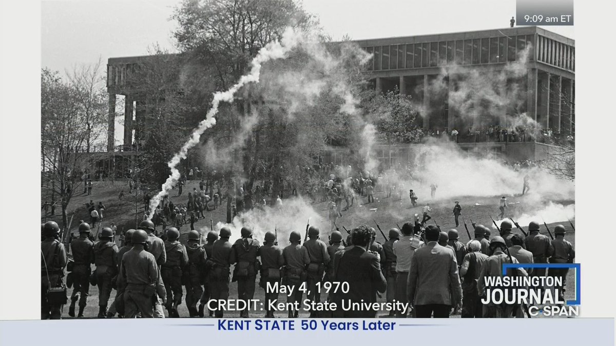 #OTD in 1970, Ohio National Guard soldiers opened fire on unarmed college students participating in a #VietnamWar protest at @KentState University in Ohio. Learn more from author @howardmeans and others: c-span.org/classroom/docu…. #KentState #SSChat #EdChat #OnThisDay #OTDH
