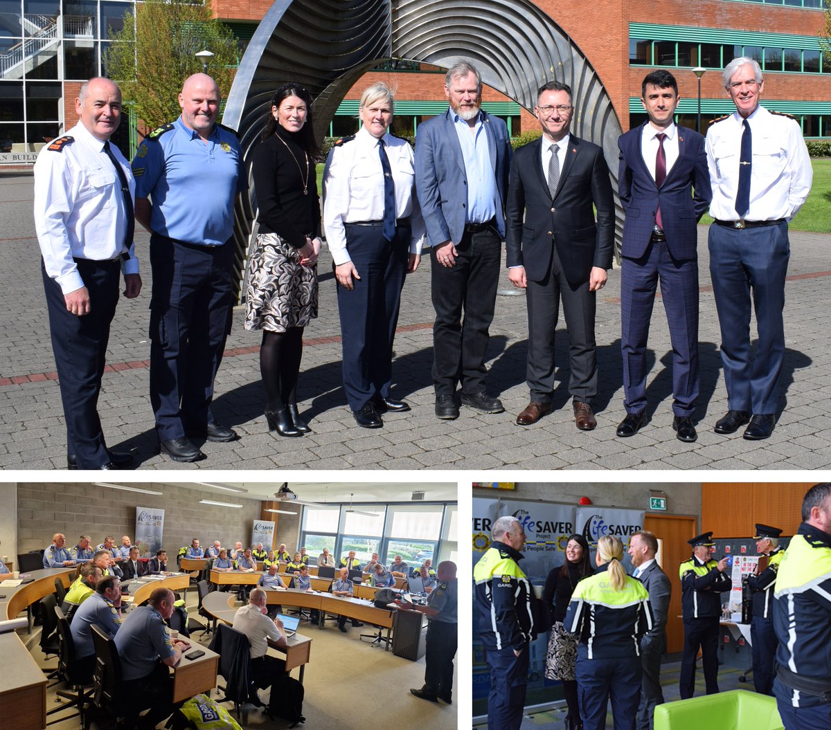 In attendance at UL's STRONGER TOGETHER SAFETY SEMINAR were Chief Supt. Zeki BAL & Supt. Ali ARIK - Turkish Police, Manager at the @WHO - Jonathan Passmore, Asst. Commissioner Paula Hillman, Chief Supt. Derek Smart, Supt. Andrew Lacey, Sgt. Tony Miniter & Dr. Christina O’Connor