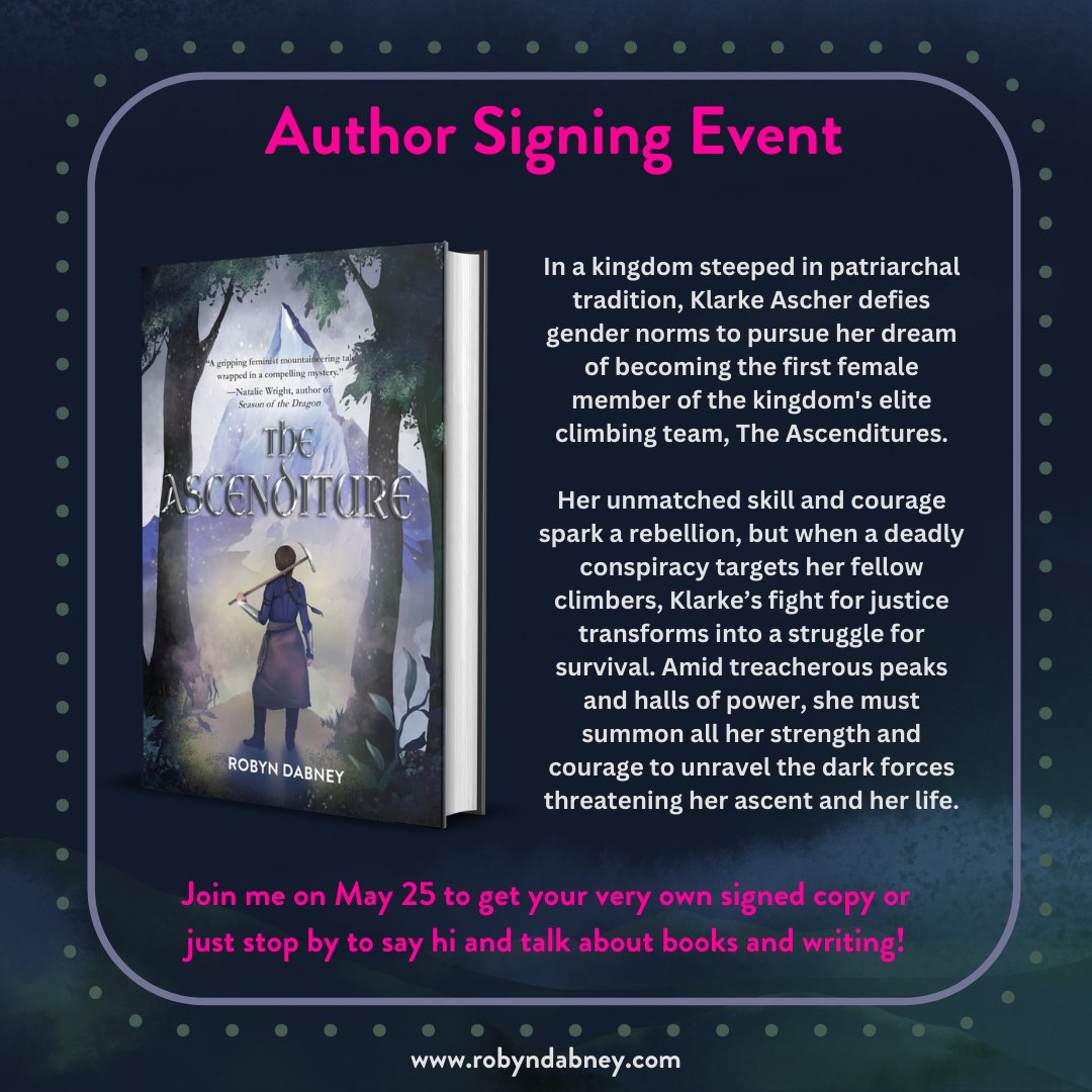 It's going to be here in one month and we can't wait to get our hands on the copies we pre-ordered! Join author Robyn Dabney on May 25th at Barnes & Noble, Sugarhouse, Salt Lake City, UT, 12-4 PM. For more events and pre-order links, visit Robyn's website: robyndabney.com