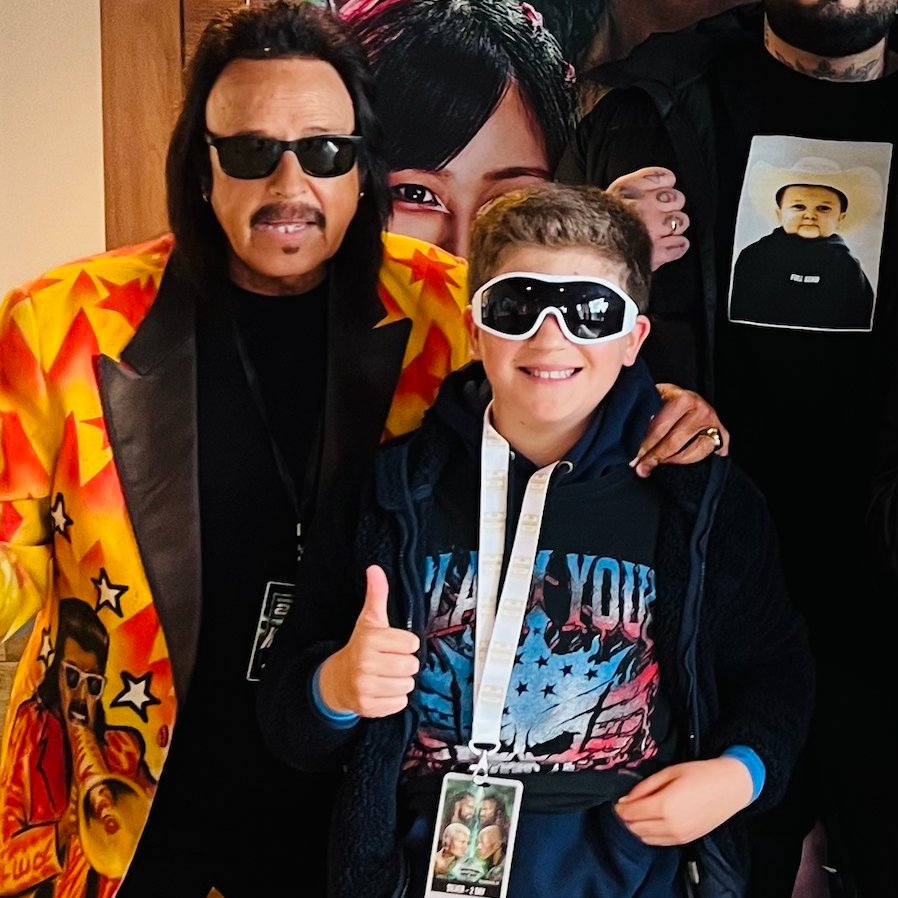 This has to be one of my favorite pictures from WrestleMania (and maybe one of my favorite all time): My boy in his Macho Man shades with the legendary 'Mouth of the South' Jimmy Hart