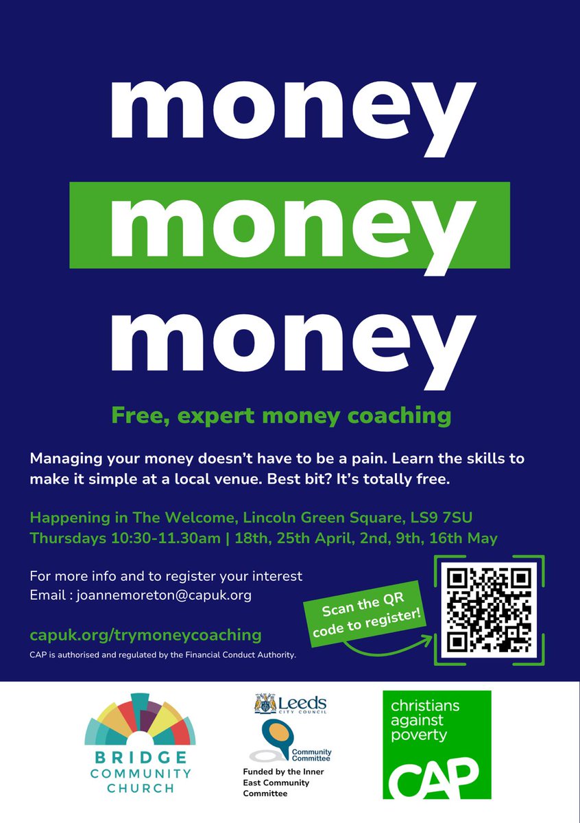LeedsMIC's tweet photo. 📢Free money coaching sessions!
📍Leeds

Find out more: https://t.co/W34aYsIxe4
@CAPuk https://t.co/6UbZjxQ2NS