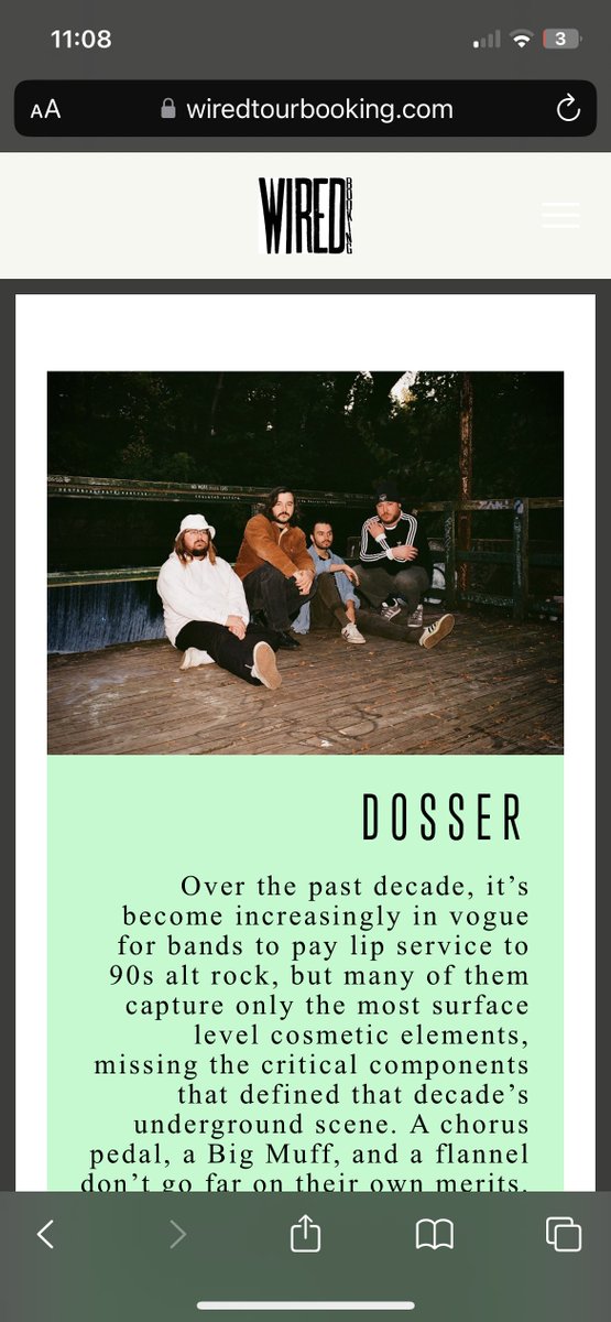 Dosser has officially joined Wired Booking. See y’all in other states more in due time. 🖤