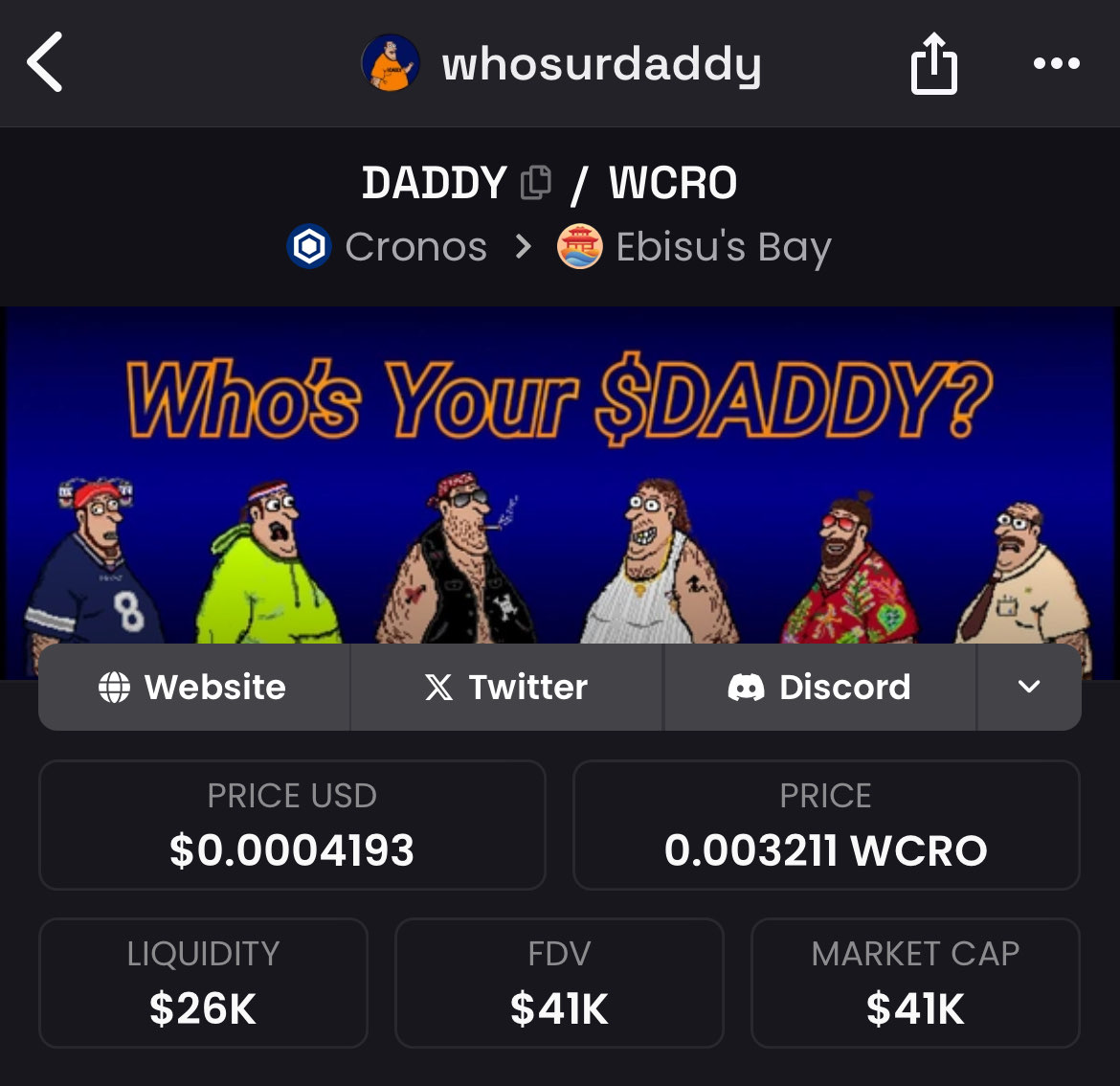 ATTENTION all $DADDY holders: We did NOT rug 🙃, we only moved liquidity $DADDY can now only be traded on @EbisusBay Swap: swap.ebisusbay.com/#/swap $DADDY is 🏠 and Collabs incoming! 👀 #crofam #cronos #CRO #ebisusbay