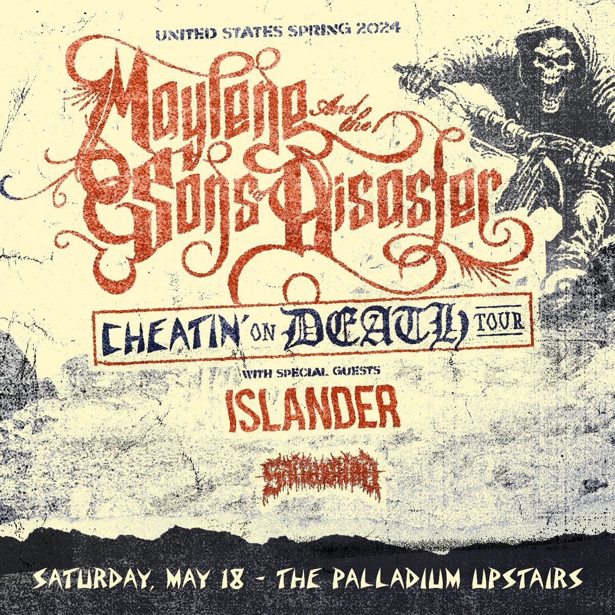 1 MONTH🚨 @MATSOD bring the Cheatin' On Death Tour to the Palladium Upstairs with @ISLANDER_band & @saltwoundca!🤘 Get 🎟 NOW here: wl.seetickets.us/event/MAYLENE-…