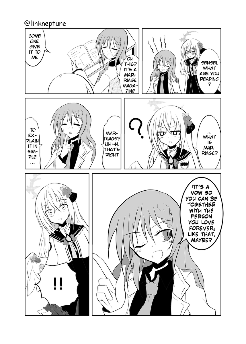 Yukishiro_R's tweet photo. @linkneptune 英語版です！
[English Version]

AzuHifu manga.
"Teach her properly"

ピュアって怖いな🤭

#BlueArchive
#ブルアカ https://t.co/KdByh7DDSg