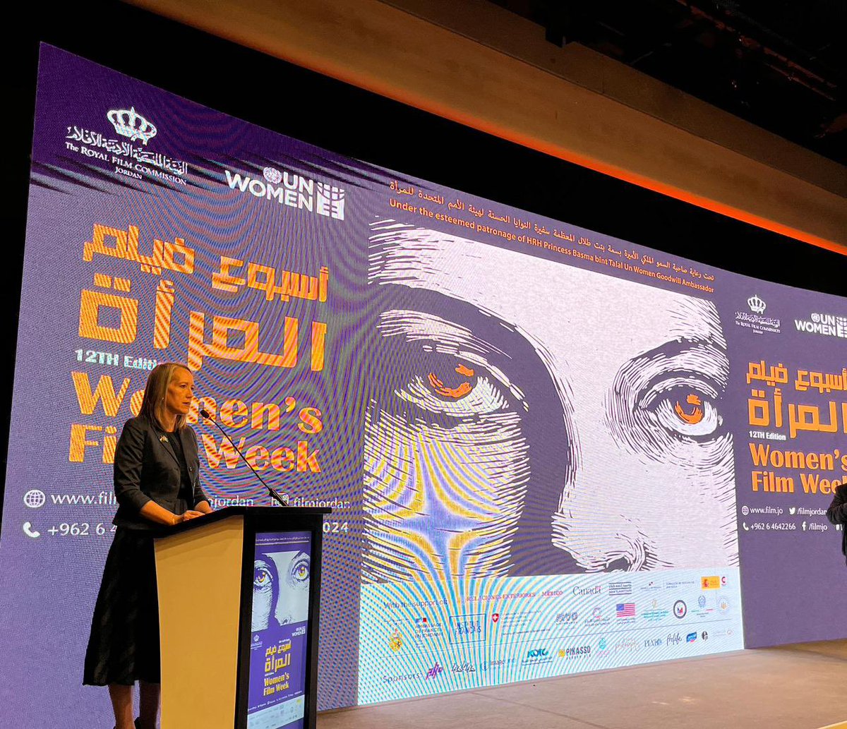 SheriR_Anderson's tweet photo. Honored to open the 12th Women's Film Week with HRH Princess Basma Bint Talal. This week, cinema transforms into a powerful tool, showcasing films that inspire action and deepen our understanding of women's rights. Movies will be screened through April 20th for compelling stories about women's leadership and the transformative impact of technology on our future