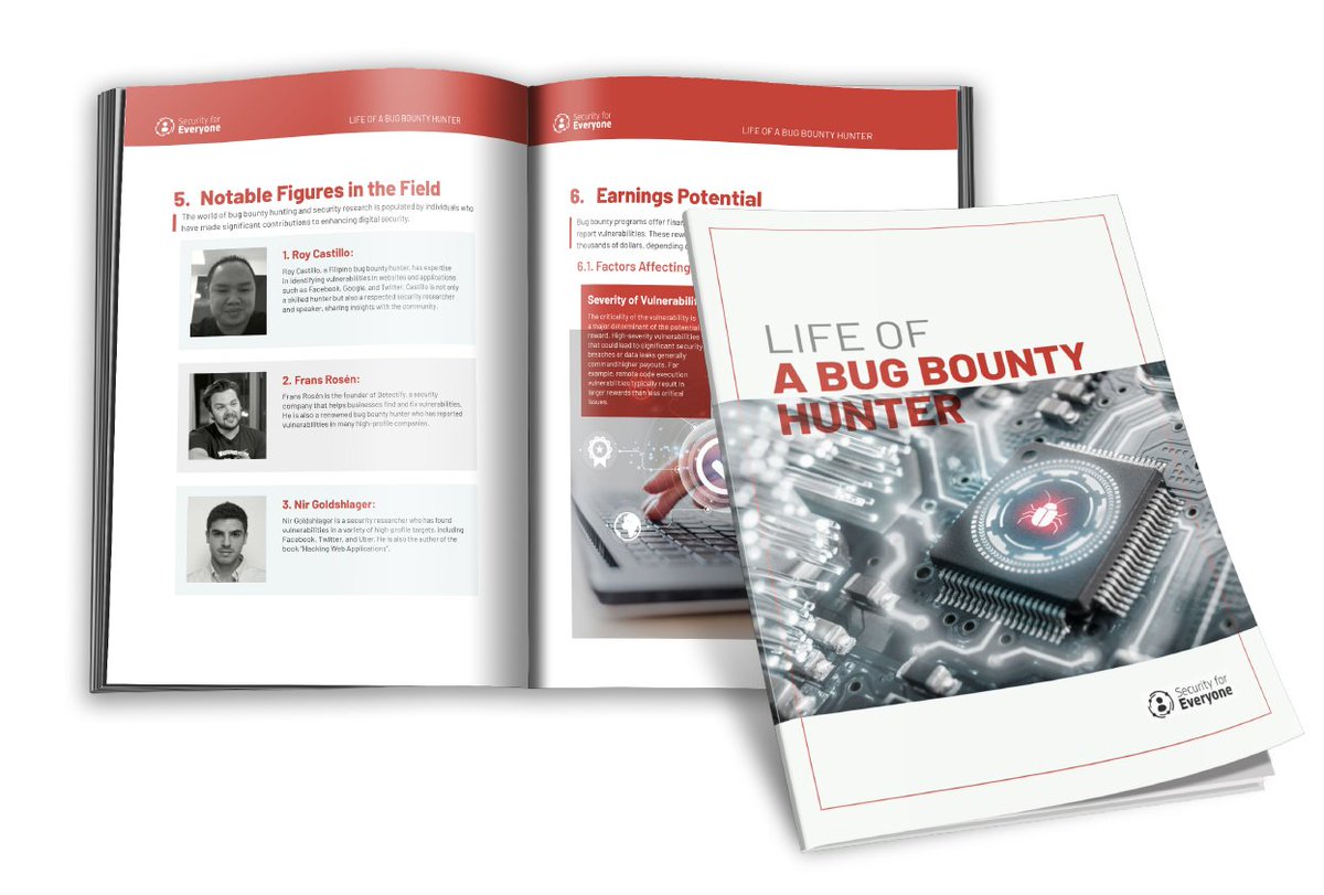 LIFE OF A BUG BOUNTY HUNTER 🛡️

Explore Skills, Challenges, and Notable Figures in Bug Bounty Hunting🌐 

The Heroes🦸‍♂️
<a href="/Farah_Hawaa/">Farah Hawa</a> <a href="/troyhunt/">Troy Hunt</a> <a href="/official_roy/">Roy Castillo</a> <a href="/GossiTheDog/">gossi</a> <a href="/CISAJen/">ARCHIVED: Jen Easterly</a> @pickrenry <a href="/infosec_au/">shubs</a> <a href="/fransrosen/">Frans Rosén</a> <a href="/Nirgoldshlager/">Nir Goldshlager</a> <a href="/estark37/">Emily Stark</a> 

Article: bit.ly/3vR5BBQ