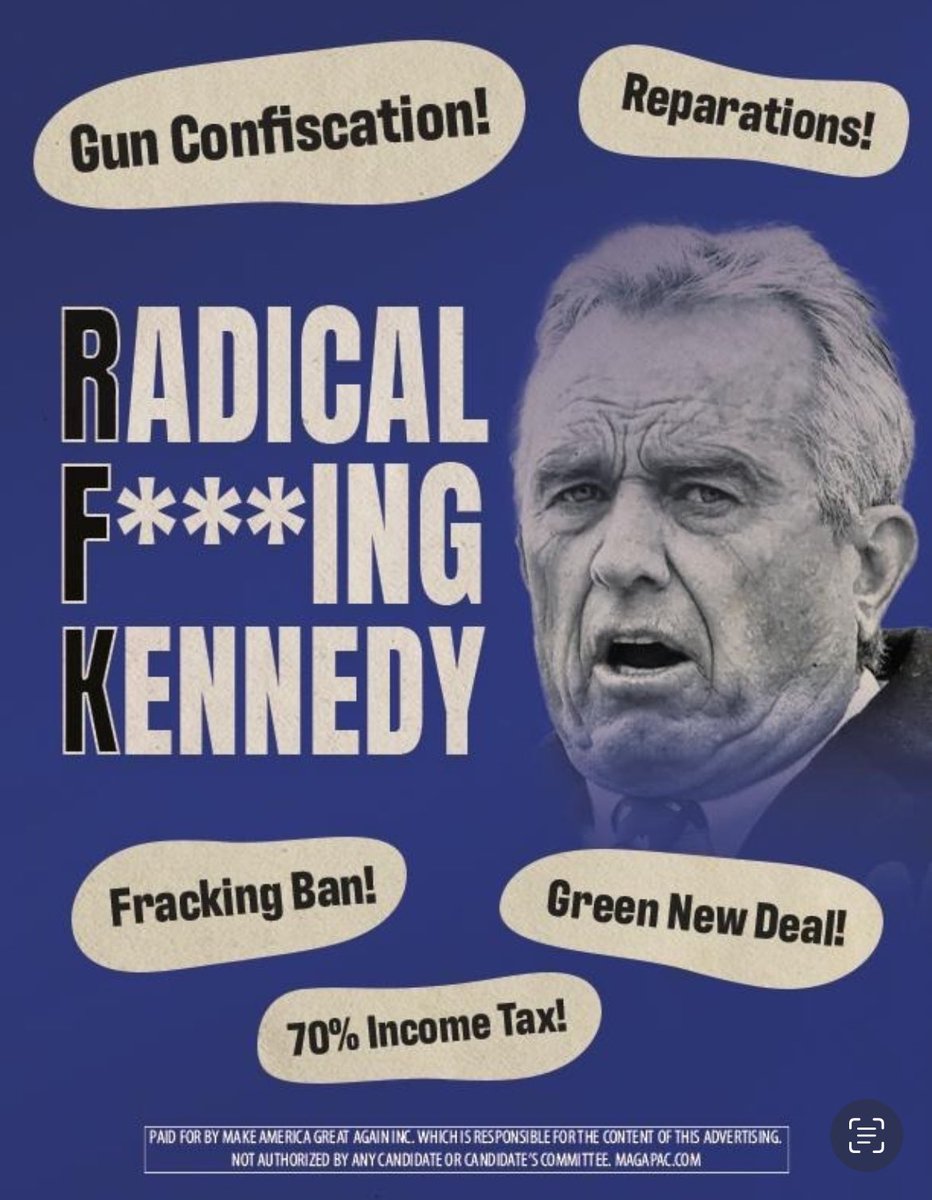 Last week, we told you that Trump allies planned to launch Radical Fucking Kennedy to keep RFK Jr. out of Trump’s lane Now there’s a website 👇 radicalf-ingkennedy.com And a graphic … 👇