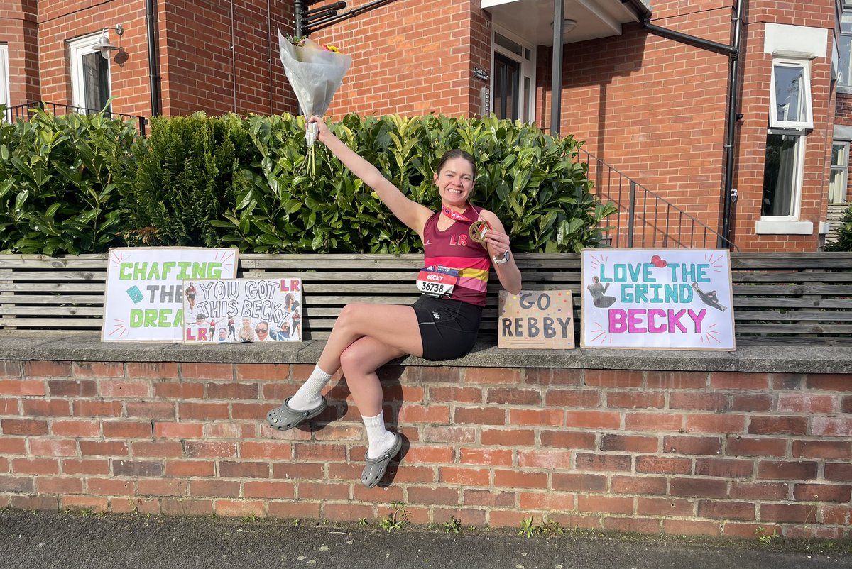 rlmorris_'s tweet photo. Still completely on top of the world after yesterday at @Marathon_Mcr. Today I was in the library doing my NMP mock exam. Made sure to wear my medal and T-shirt in case my approach up and down the stairs didn’t make it obvious enough! @hattonrunning is the best coach! https://t.co/T1QkNGIQXX
