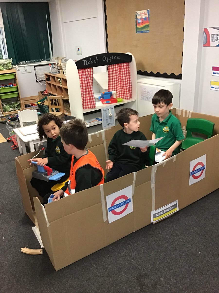 Bulbourne_WPA's tweet photo. We had so much fun on the Chesham train today! The children all enjoyed taking a journey into London. They then created their own trains using 2D shapes 🚂 https://t.co/x3bbRW9NfY