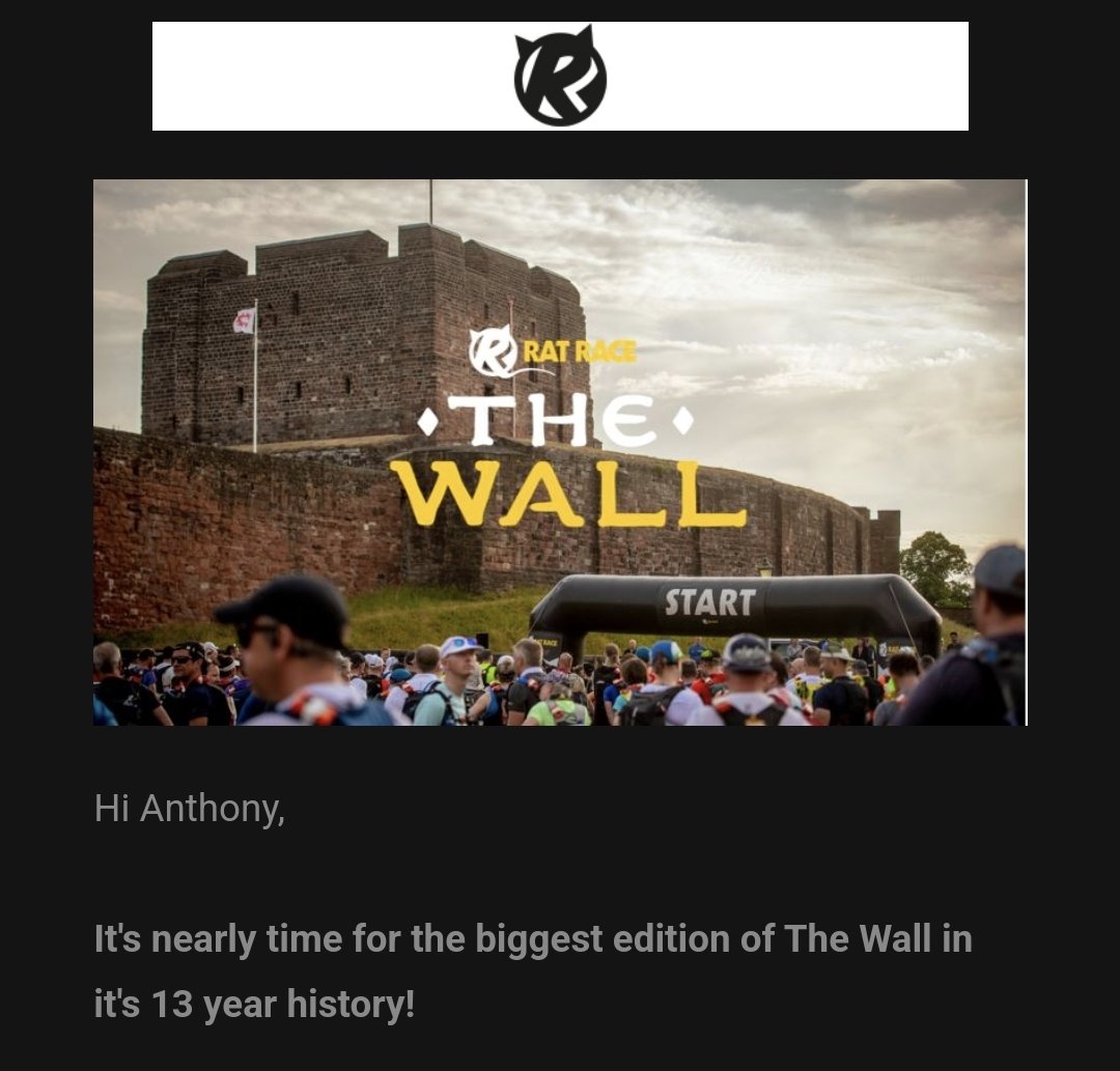 It's like they know... the day after Manchester, you get the reminder of The Wall in your inbox first thing in the morning. 60 days to go 👟 @MrJonathanLynch