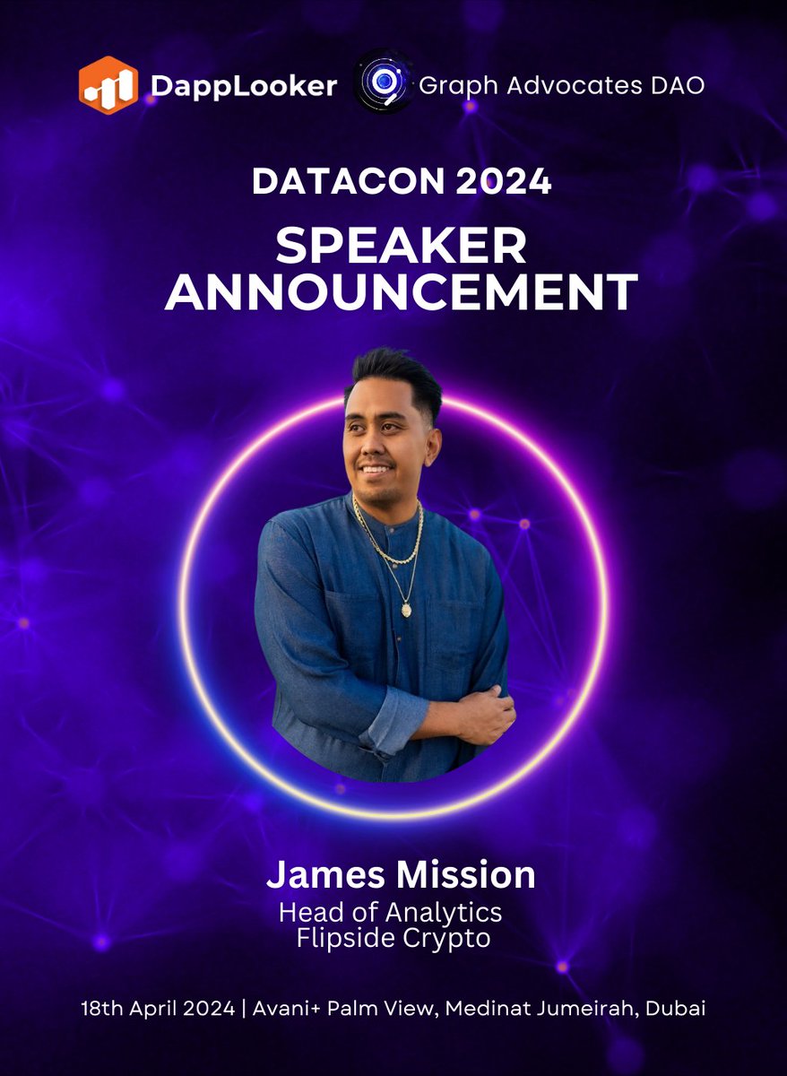 📢 #DataCon2024 Speaker Spotlight 🎉 We're thrilled to reveal our esteemed speaker for DataCon2024 at @Token2049 Dubai @kingjames858 James Mission, Head of Data Engineering and Analytics at @flipsidecrypto Been in the data space for over 16+ years helping build data driven