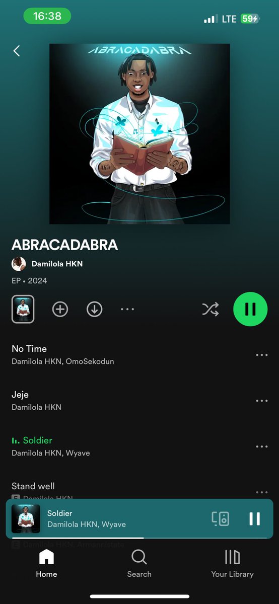 Abracadabra Ep by damilolaa Hkn is currently top on my playlist, crazy replay value🤍