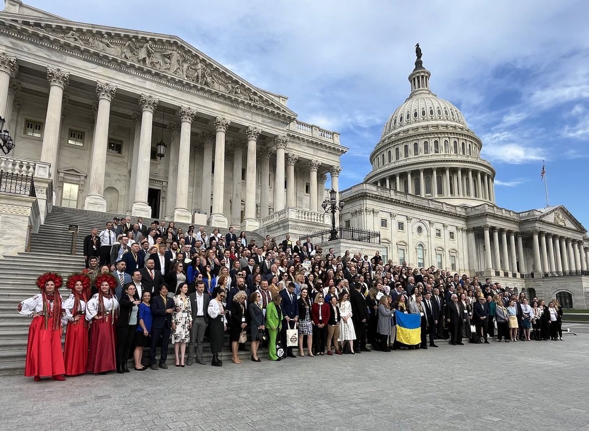 razomforukraine's tweet photo. At a critical moment for supplemental aid, hundreds of constituents from around the U.S. are taking to Capitol Hill to push for #UkraineAidNow.

@SpeakerJohnson must bring supplemental aid to a vote. Representatives must sign discharge petitions to ensure Ukraine aid passes. https://t.co/2KAqtyvcNU