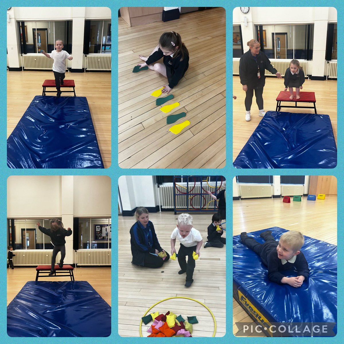 Today we had a great PE session. We did some throwing and jumping to get in some sensory input. <a href="/BarntonMissR/">Miss Rutter</a> <a href="/BarntonMrsJA/">Mrs Allan</a>