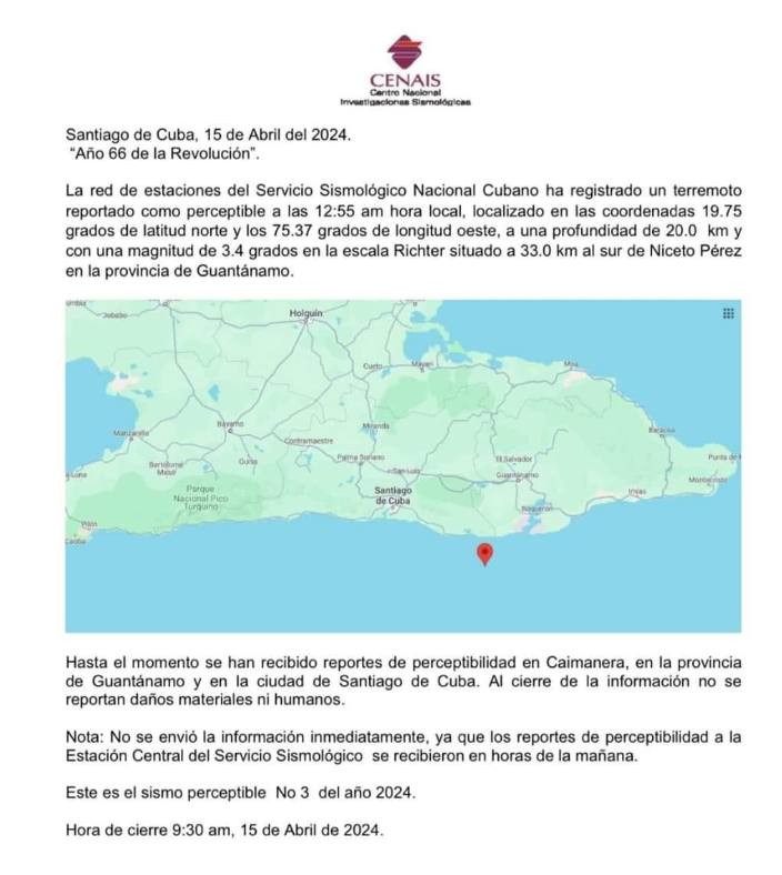 ⚠️📍 Reportan sismo perceptible en el Oriente de Cuba. #DeZurdaTeam