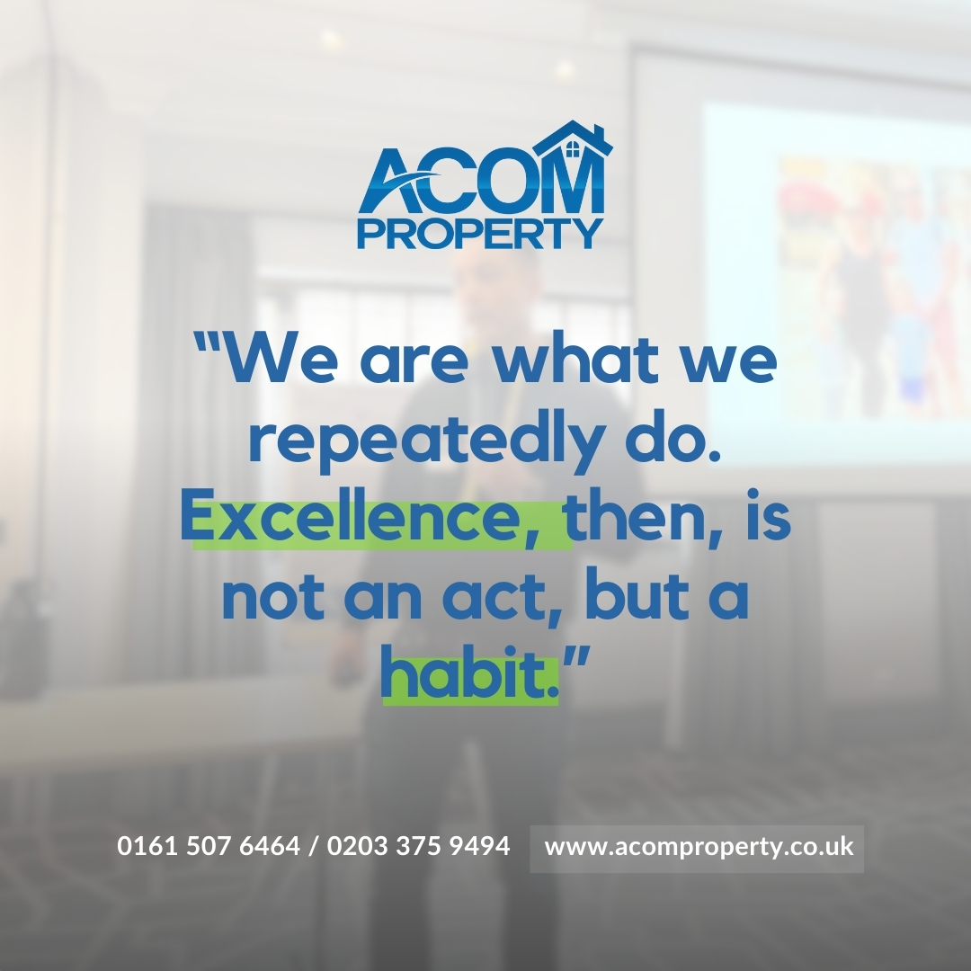 ✨ Striving for excellence isn't just about one grand gesture—it's about the daily dedication to our habits. Let's make excellence our default mode! 💪 #PropertyManagement #AcomProperty #Leadership #success #business #ExcellenceInHabits #DailyGrind #ConsistencyIsKey